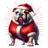 Bulldog Merry Christmas Dog Dogs