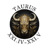Golden Bull Head Taurus Circle