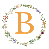 B Monogramm, Blumenkranz-Wildblumen
