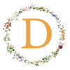 D Monogramm, Blumenkranz-Wildblumen