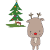 Moose with Christmas tree