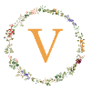 V Monogramm, Blumenkranz-Wildblumen