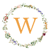 W Monogramm, Blumenkranz-Wildblumen