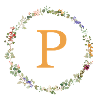 P Monogramm, Blumenkranz-Wildblumen