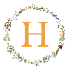 H Monogramm, Blumenkranz-Wildblumen