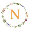 N Monogramm, Blumenkranz-Wildblumen