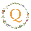 Q Monogramm, Blumenkranz-Wildblumen