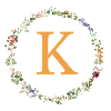 K Monogramm, Blumenkranz-Wildblumen