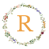 R Monogramm, Blumenkranz-Wildblumen