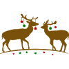 Hirsche mit Weihnachtskugeln