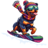 Rottweiler on Snowbord