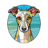 Englische Whippet-Hunderasse Aquarell-Illustration