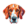 Englische Foxhound-Hunderasse Aquarell-Illustration