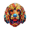 Cockapoo Hunderasse Aquarell Glas Illustration