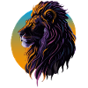 Majestic lion at sunset