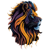 Majestic lion at sunset.