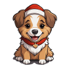 Dog Christmas Design - Kawaii Style