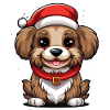Dog Christmas Design - Kawaii Style