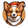 Dog Christmas Design - Kawaii Style