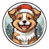 Dog Christmas Design - Kawaii Style