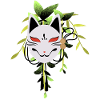Japan Fox Mask Green