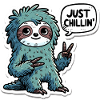 Autocollant Just Chillin Sloth