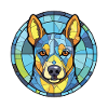 Blaue Heeler-Hunderasse Aquarell-Illustration