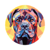 Cane Corso Dog Breed Watercolor Glass Illustration