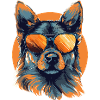 Wolf mit Sonnenbrille