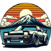 JDM-Auto Japanische Retro-Autorenn-Drift-Legende
