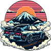 JDM-Auto Japanische Retro-Autorenn-Drift-Legende