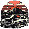 JDM-Auto Japanische Retro-Autorenn-Drift-Legende