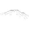 Schneegipfel-Bergsilhouette