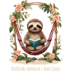 Cute sloth with book