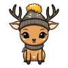 Deer Antlers Winter Comic