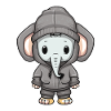 Bande dessinée d’hiver éléphant