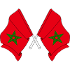 Deux drapeaux du Maroc croisés