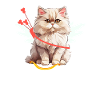 Funny Valentine's Day Cat Cupid Heart Persian