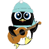Cute penguin with guitar