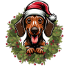 Dachshund with Santa Hat - Holiday Shirt