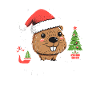 Capybara Christmas Tree Santa Claus