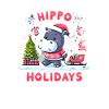 Christmas Hippopotamus Santa Claus