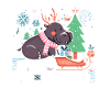 Weihnachten Nilpferd Weihnachtsmann