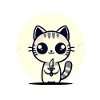 Cat with Knife