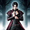 Gothic Vampirheld im Mantel