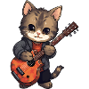 Cat with Guitar, Hangover, Pets, Cats