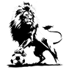 Lion playing soccer