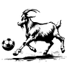Goat's goat playing football