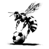 Bee playing soccer