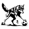 Wolf plays football